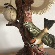 Unikatowa porcelanowa lampa goebel west GERMANY katalogowa 58304-21 oryginalna urocza niespotykana porcelanowa lampa figurka 26,5 plus abażur