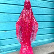 Figurka Matka Boska Brokatowa Pink