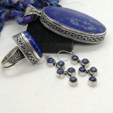 Zestaw biżuterii - srebro oraz lapis lazuli