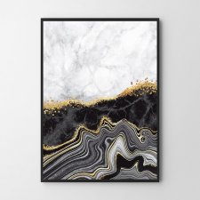 Plakat czarny abstrakcja - format  40x50 cm