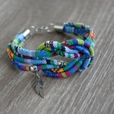 BRANSOLETKA BOHO AZTEQ KNOT WITH FEATHER