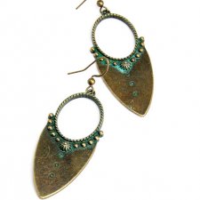 Kolczyki mosiądz antyczny orientalne groty