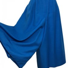 Przepiękne niebieskie spódnico-spodnie vintage