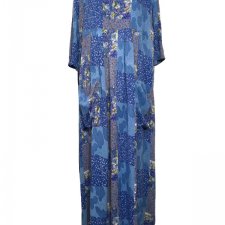Niebieska sukienka boho patchwork niezapominajki Fair Wear