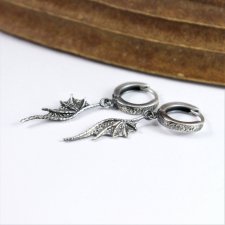 Smocze kolczyki ze srebra na biglach