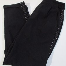 Damskie czarne spodnie z cekinami