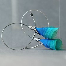 Srebrne kolczyki koła turkusowe