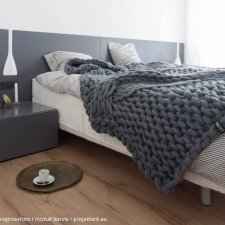 Pleciona narzuta na łóżko 180x220cm, 100% wełna