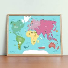 Mapa świata format A3