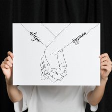 Plakat złączone ręce zakochanych 30x40 cm