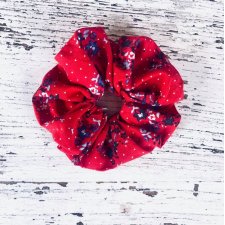 Pela' Scrunchie SPRING w kwiatki i groszki