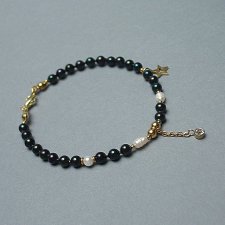 Pearls /navy blue / perły naturalne vol. 1 - bransoletka