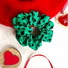 Zielona Pela'Scrunchie do włosów LITTLE HEARTS