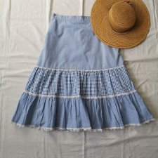 Bawełniana spódnica vintage z wysokim stanem 42