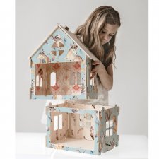 Piękny domek drewniany dla lalek - BOHO