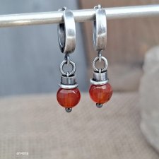 Mini karneol - kolczyki