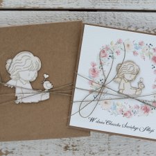 Rustykalna kartka na chrzest