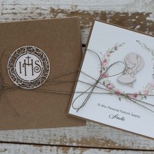 Rustykalna kartka na komunię