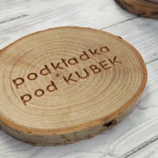 Podstawka pod kubek, brzozowy plaster drewna, wzór podkładka pod kubek