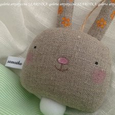 ZAJĄCZEK, króliczek - dekoracja tekstylna, ozdoba lniana