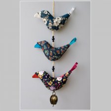 Girlanda - trzy pliszki z dzwonkiem