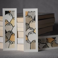 Zakładka do książki foki akwarela ręcznie malowana