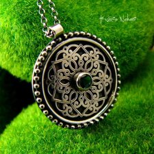 Naszyjnik Mandala - Srebro Topaz London Blue