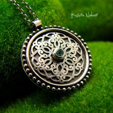 Naszyjnik Mandala - Topaz Sky Blue Srebro