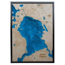 Jezioro Niegocin drewniana mapa – obraz 3D