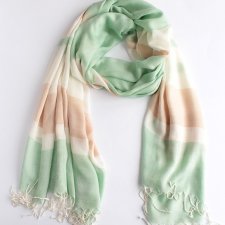 SZAL VINTAGE delikatny pasy mięta