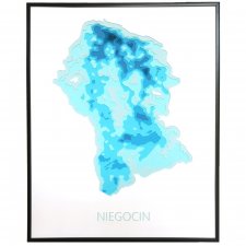 Jezioro Niegocin mapa batymetryczna – obraz 3D