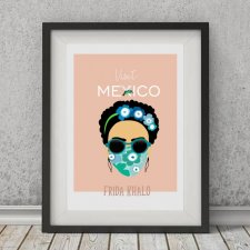 Plakat Frida na pudrowym