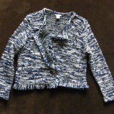 Wełniane wdzianko, sweterek z frędzlami, H&M roz. L