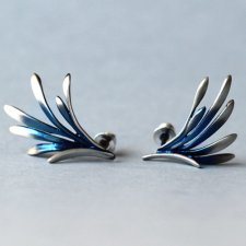 Kolczyki wkrętki niebieskie skrzydła