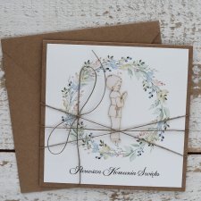 Rustykalna kartka na komunię z kopertą