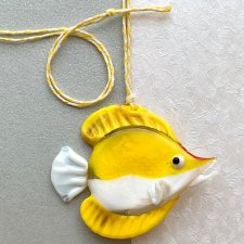 Murano - optymistyczna żółta rybka zawieszana ❀ڿڰۣ❀ Szkło barwione w masie