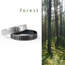 Dwie obrączki FOREST - srebro fakturowane