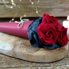 Bukiet róż; kwiaty z filcu; czerwony II