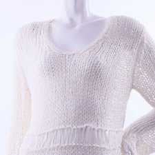 Oui ażurowey biały sweterek M 38