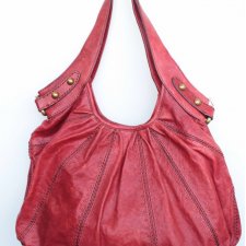 skóra naturalna torba vintage czerwone wino Fossil