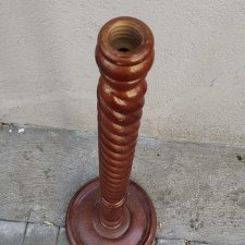 Drewniana noga podstawa do lampy, PRL