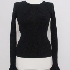 Czarny damski sweter z brokatem