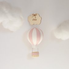 Balon w różowe pasy - mobil dla dzieci