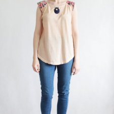 bluzka vintage Zara boho aztecka koraliki hafty
