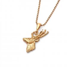 Jeleń mini amulet ze złoconego srebra