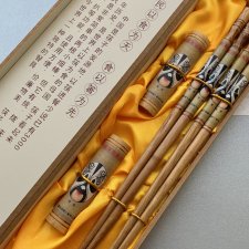 Luxury Chopsticks ❀ڿڰۣ❀ Ręcznie zdobione i polerowane drewniane pałeczki ❀ڿڰۣ❀ Komplet dla 2 osób ❀ڿڰۣ❀