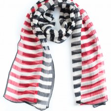 zwiewny szal vintage pasy paski