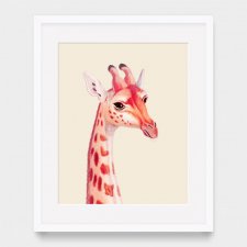 Retro Zoo plakat A4 - wintydżowa żyrafa w nowoczesnej odsłonie