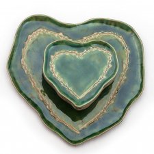 Naczynia deserowe zielone serca