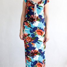 sukienka maxi vintage BODYFLIRT Boutique printy kolorowa wzory